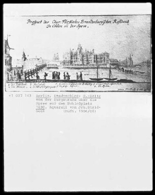 Ansicht der Ostseite des ehemaligen Stadtschlosses in Berlin mit Schlossplatz