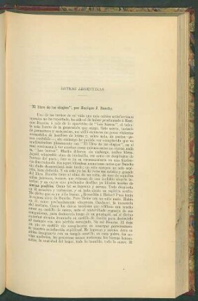 "El libro de los elogios", por Enrique J. Banchs