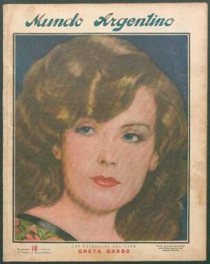 Las estrellas del cine: Greta Garbo [Retrato] : Retrato ejecutado especialmente para Mundo Argentino por Rodolfo Wacha