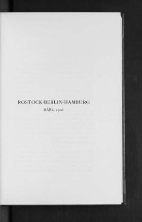 Rostock-Berlin-Hamburg März 1906