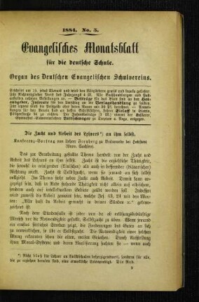 ¬Die¬ Zucht und Arbeit des Lehrers an ihm selbst : Konferenz-Vortrag