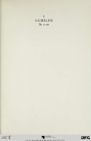 I. Gemälde (Nr. 1-18)