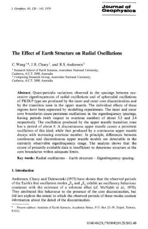 The effect of earth structure on radial oscillations