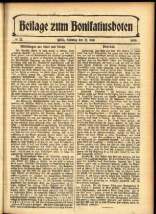 Zweite Ausgabe vom Sonntag, den 21. Juni 1903.