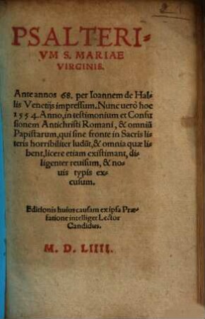 Psalterium S[anctae] Mariae V[irginis]