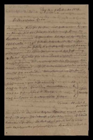 Brief von Louis Kleinwächter an Louis Spohr