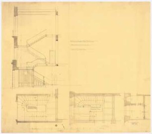 Wohnhaus Arons, Berlin: Haupttreppe: Grundriss, Schnitt 1.25