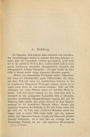Die Pfeilgifte : Historische und experimentelle Untersuchungen