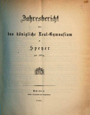 Jahresbericht über das Königlich-Bayerische Realgymnasium : für ... 1867/68 (1868)