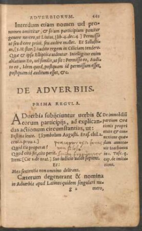 De Adverbiis.