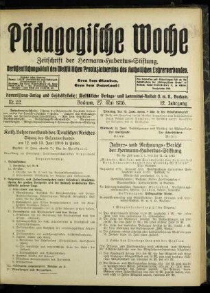 Kath. Lehrerverband des Deutschen Reiches : Sitzung des Gesamtvorstandes am 12. und 13. Juni 1916 in Fulda