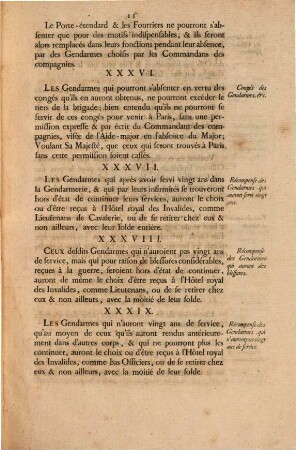 Ordonnance du Roi concernant la Geandarmerie du 5 Juin 1763