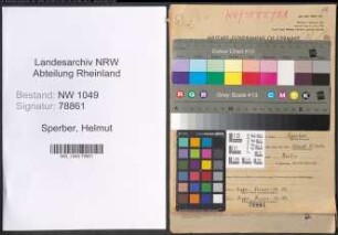Entnazifizierung Helmut Sperber , geb. 07.12.1915 (Inspektor)