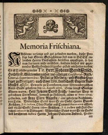 17-32, Memoria Frischiana.