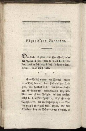 Abgerissene Gedanken.