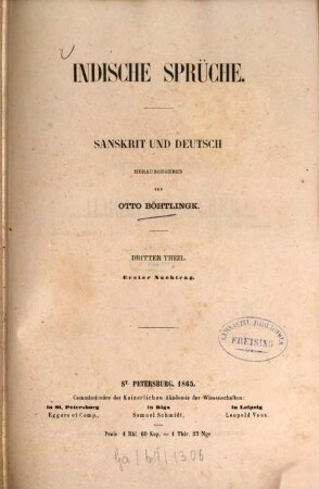 Indische Sprüche : sanskrit und deutsch. 3