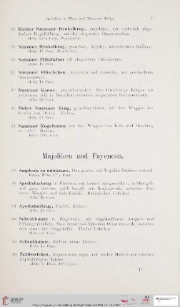 Majoliken und Fayencen (Nr. 35-87)