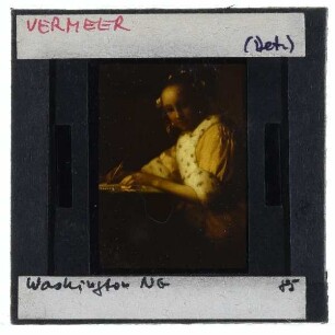 Vermeer, Briefschreiberin in Gelb