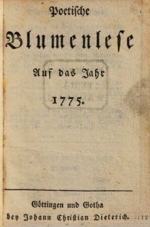 Musenalmanach. 1775