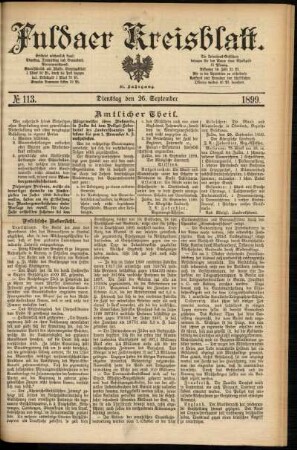 Ausgabe vom Dienstag, den 26. September 1899.