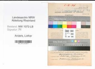 Entnazifizierung Lothar Anders , geb. 03.04.1898 (Justizobersekretaer)
