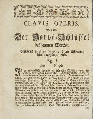 Clavis Operis, oder der Hauptschlüssel des ganzen Werks