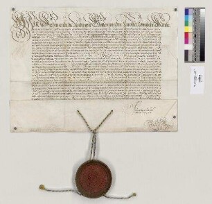 Kaiser Ferdinand II. belehnt Abt Johannes [III. Nablas] von St. Emmeram mit allen Regalien und Lehen, mit denen das Reichsstift bisher belehnt worden ist. S=A