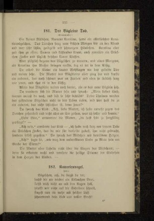 181. Des Vögleins Tod.