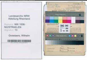 Entnazifizierung Wilhelm Grotelaers , geb. 26.10.1894 (Baeckermeister)