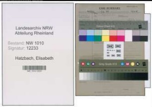 Entnazifizierung Elisabeth von Hatzbach , geb. (Erziehungswesen)