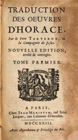 Traduction des oeuvres d'Horace, 1 (1723)