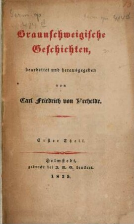 Braunschweigische Geschichten. 1. (1835)