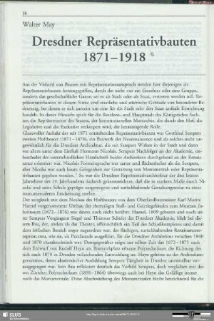 Dresdner Repräsentativbauten 1871-1918