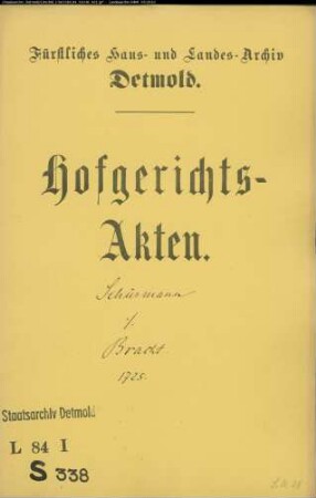 Schürmann, Konrad, Müller zu Heiligenkirchen gegen Kornett Bracht zu Oerlinghausen - Schuldforderung
