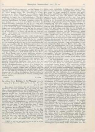 385-388 [Rezension] Cornelius, Hans, Einleitung in die Philosophie