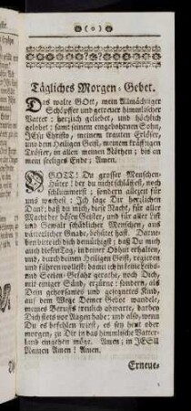 Tägliches Morgen-Gebet...