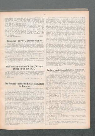 Resolution betreff "Einheitsschule"