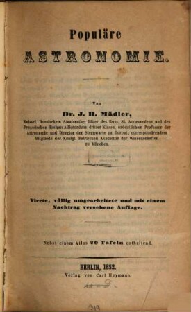 Populäre Astronomie