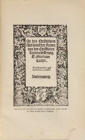 An den christlichen Adel deutscher Nation von des christlichen Standes Besserung