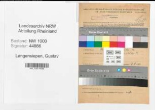 Entnazifizierung Gustav Langensiepen, geb. 12.05.1880 (Landwirt)