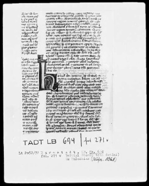 Biblia sacra mit einem altlateinischen Judith-Text — Initiale H(onus tibi domini), Folio 271verso