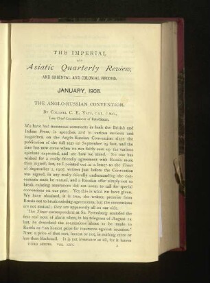 The Anglo-Russian Convention.