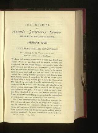 The Anglo-Russian Convention.