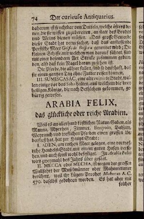 Arabia Felix, das glückliche oder reiche Arabien.