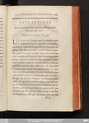 Précautions Qu'on doit prendre pour le passage d'une Riviere guéable.