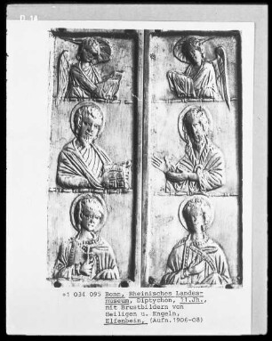 Diptychon mit Brustbildern von Heiligen und Engeln