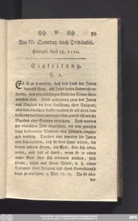 Am III. Sonntag nach Trinitatis. Evangel. Lucä 15, 1 - 10.