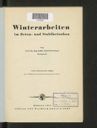 Winterarbeiten im Beton- und Stahlbetonbau