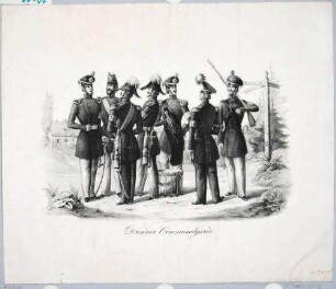 Gruppe von uniformierten Männern der Kommunalgarde aus Dresden