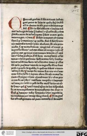 Circa religiosos si sunt ordinati interrogari potes de hiis, de quibus supra dictum est de clericis in communi, prout videbitur expedire.